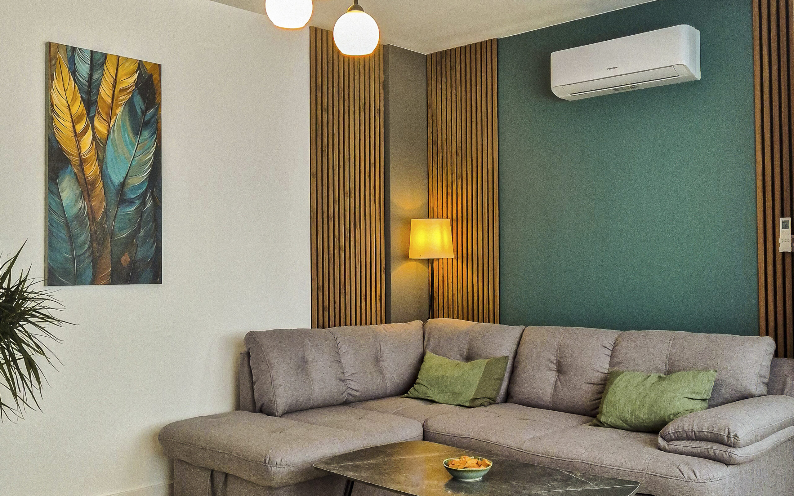 Modern guest bedroom in a holiday rental property